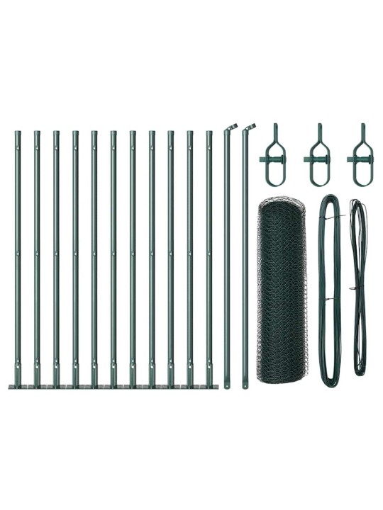 Žogs ar stabiem. zaļa 0.5 x 25 m pvc pārklāts tērauds
