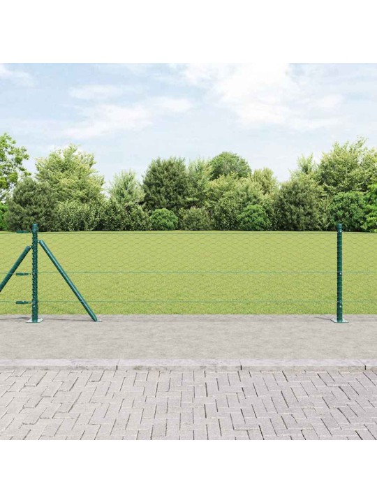Žogs ar stabiem. zaļa 0.6 x 25 m pvc pārklāts tērauds