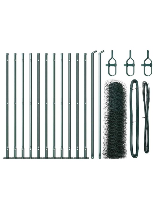 Žogs ar stabiem. zaļa 0.6 x 25 m pvc pārklāts tērauds