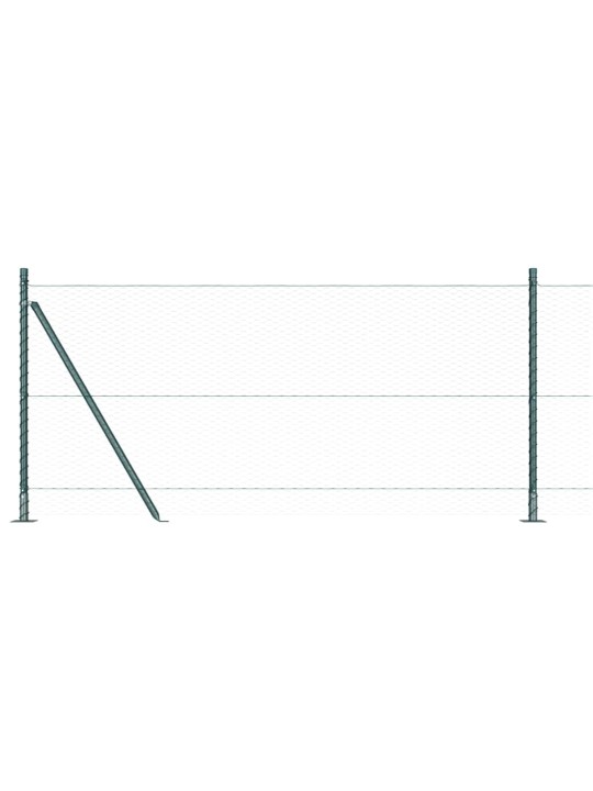 Žogs ar stabiem. zaļa 1 x 25 m pvc pārklāts tērauds