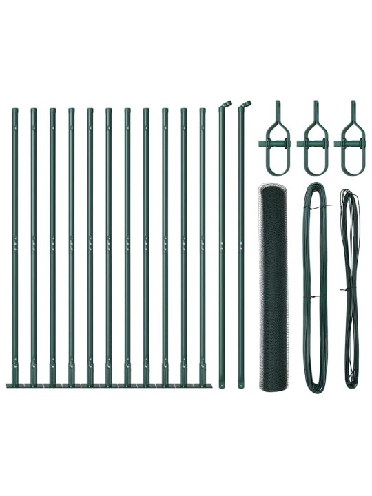 Žogs ar stabiem. zaļa 1.2 x 25 m pvc pārklāts tērauds