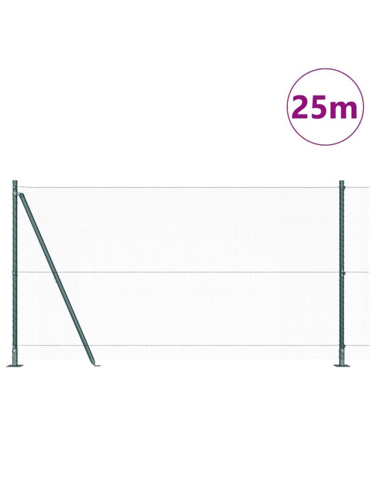 Žogs ar stabiem. zaļa 1.2 x 25 m pvc pārklāts tērauds
