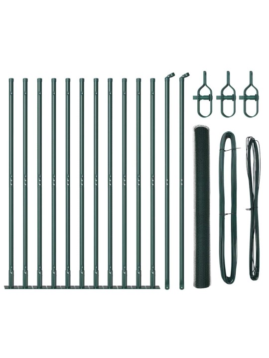 Žogs ar stabiem. zaļa 1.6 x 25 m pvc pārklāts tērauds