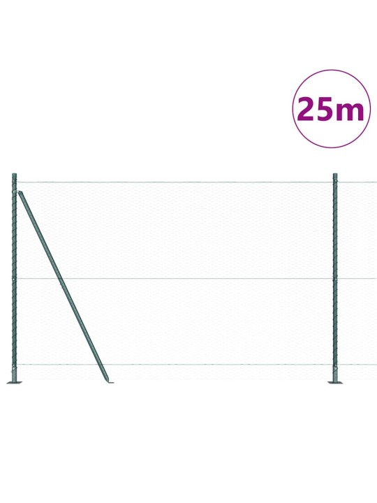 Žogs ar stabiem. zaļa 1.6 x 25 m pvc pārklāts tērauds