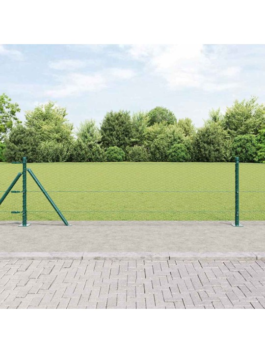 Žogs ar stabiem. zaļa 0.6 x 50 m pvc pārklāts tērauds