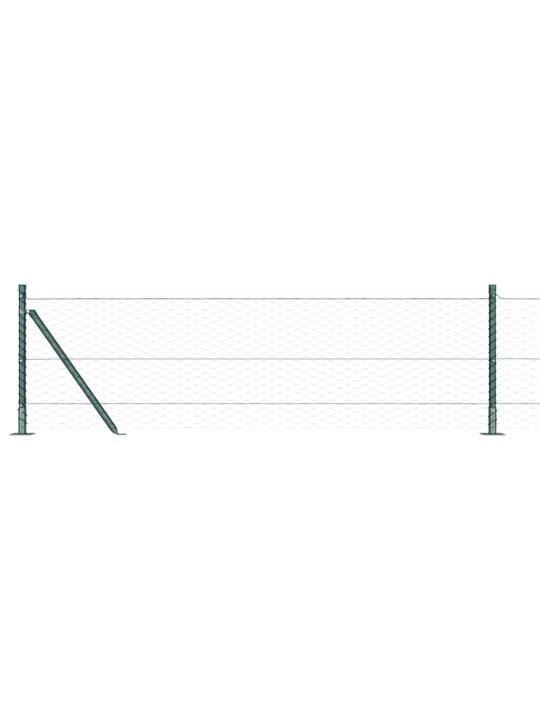 Žogs ar stabiem. zaļa 0.6 x 50 m pvc pārklāts tērauds