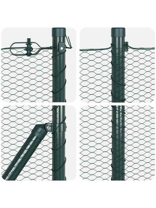 Žogs ar stabiem. zaļa 1 x 50 m pvc pārklāts tērauds