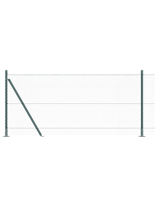 Žogs ar stabiem. zaļa 1 x 50 m pvc pārklāts tērauds