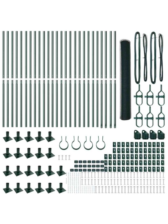 Žogs ar stabiem. zaļa 1.2 x 50 m pvc pārklāts tērauds
