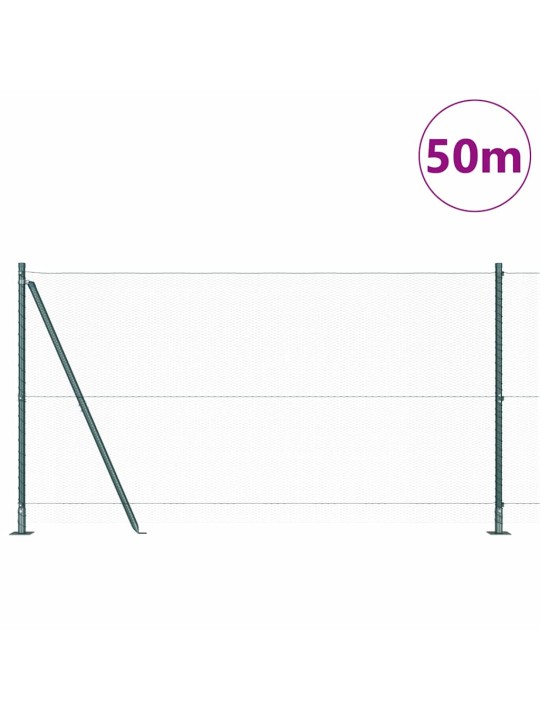 Žogs ar stabiem. zaļa 1.2 x 50 m pvc pārklāts tērauds