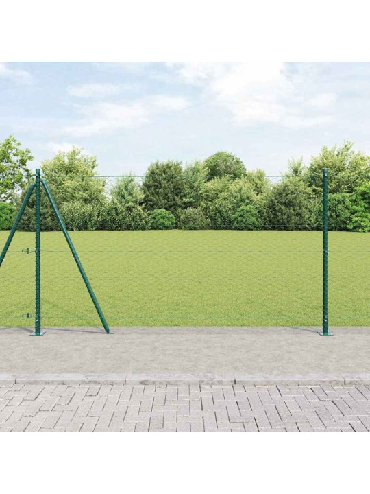 Žogs ar stabiem. zaļa 1.2 x 50 m pvc pārklāts tērauds