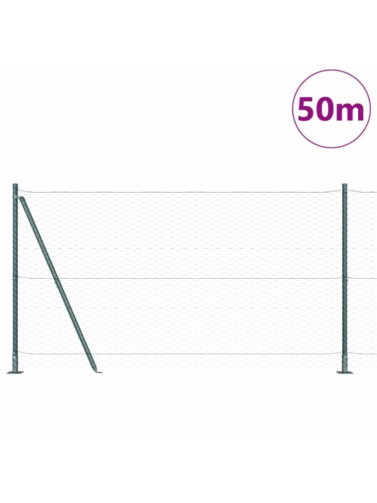 Žogs ar stabiem. zaļa 1.2 x 50 m pvc pārklāts tērauds
