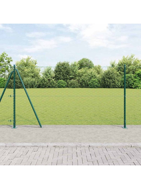 Žogs ar stabiem. zaļa 1.2 x 50 m pvc pārklāts tērauds