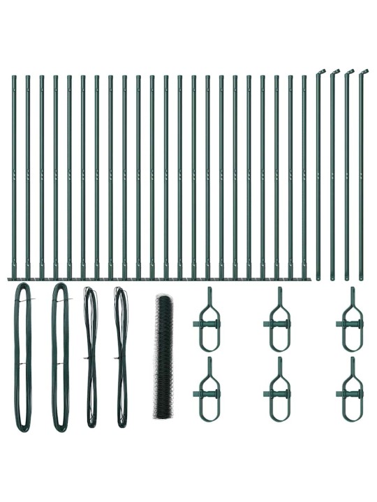 Žogs ar stabiem. zaļa 1.2 x 50 m pvc pārklāts tērauds