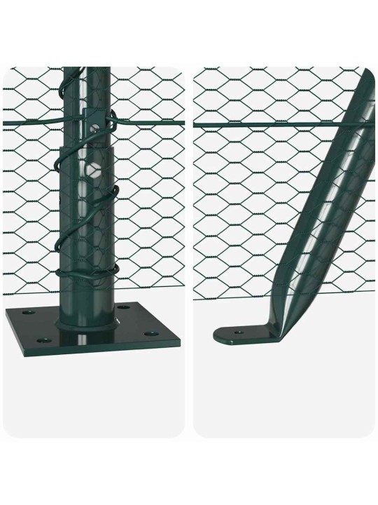 Žogs ar stabiem. zaļa 1.6 x 50 m pvc pārklāts tērauds