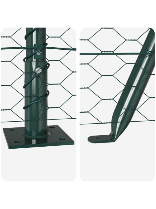 Žogs ar stabiem. zaļa 1.6 x 50 m pvc pārklāts tērauds