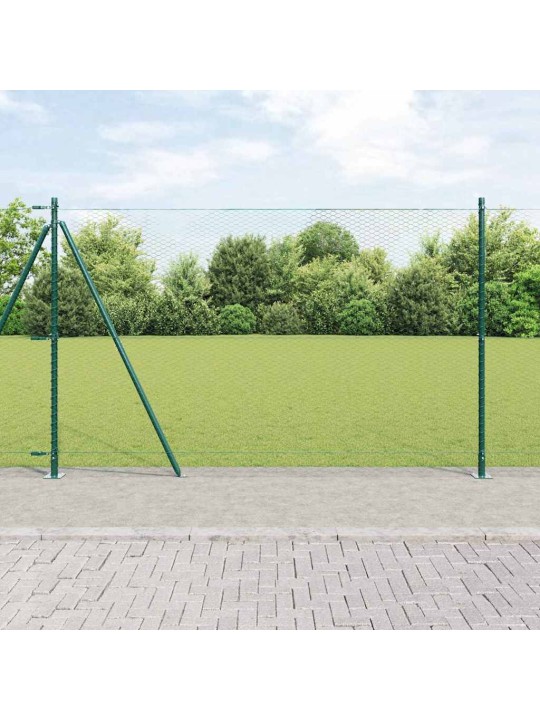 Žogs ar stabiem. zaļa 1.6 x 50 m pvc pārklāts tērauds