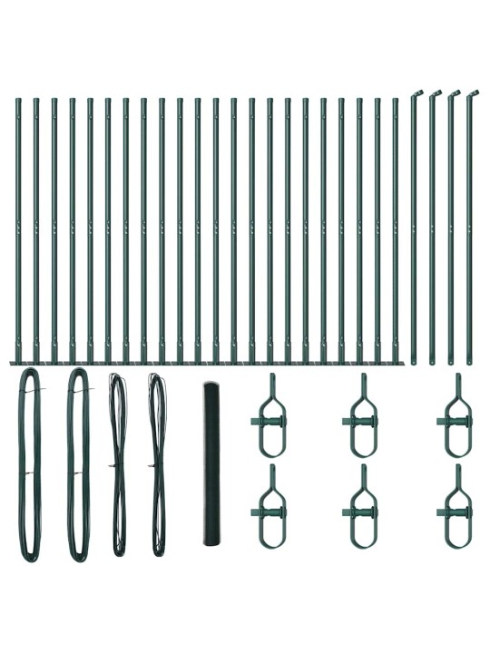 Žogs ar stabiem. zaļa 1.6 x 50 m pvc pārklāts tērauds