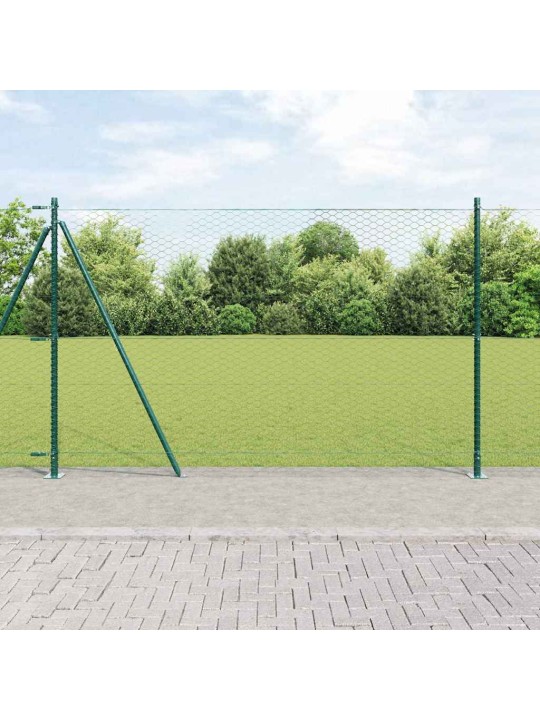 Žogs ar stabiem. zaļa 1.6 x 50 m pvc pārklāts tērauds