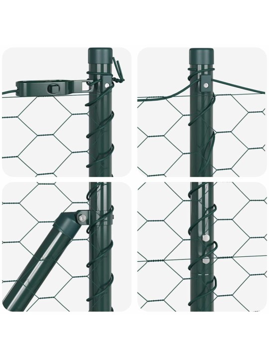 Žogs ar stabiem. zaļa 1.6 x 50 m pvc pārklāts tērauds