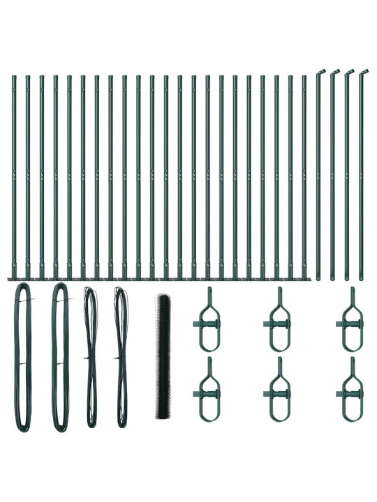 Žogs ar stabiem. zaļa 1.6 x 50 m pvc pārklāts tērauds