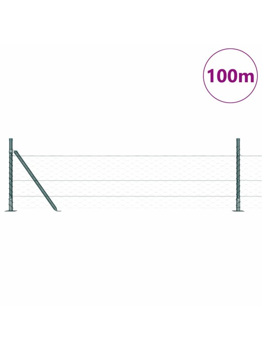 Žogs ar stabiem. zaļa 0.5 x 100 m pvc pārklāts tērauds