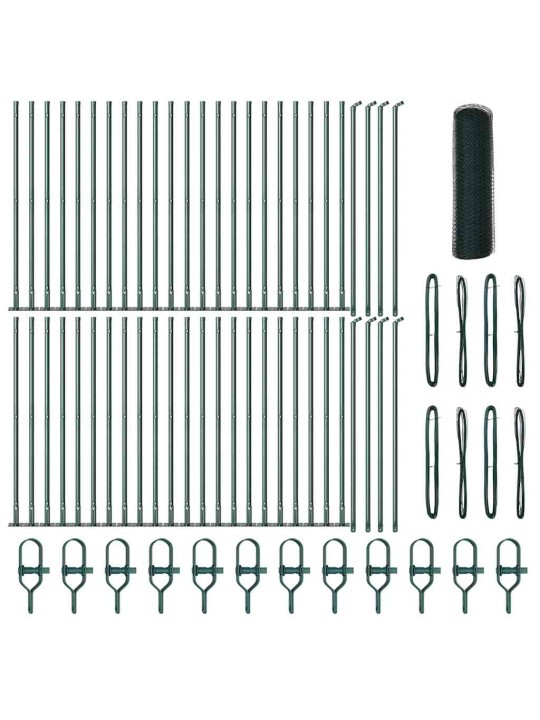 Žogs ar stabiem. zaļa 1 x 100 m pvc pārklāts tērauds