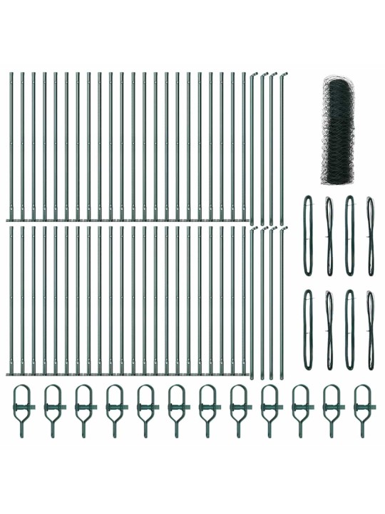 Žogs ar stabiem. zaļa 1 x 100 m pvc pārklāts tērauds