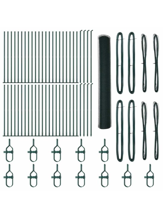Žogs ar stabiem. zaļa 1.2 x 100 m pvc pārklāts tērauds