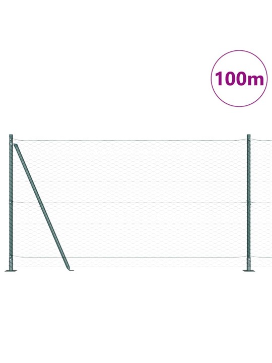 Žogs ar stabiem. zaļa 1.2 x 100 m pvc pārklāts tērauds