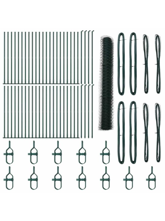 Žogs ar stabiem. zaļa 1.2 x 100 m pvc pārklāts tērauds