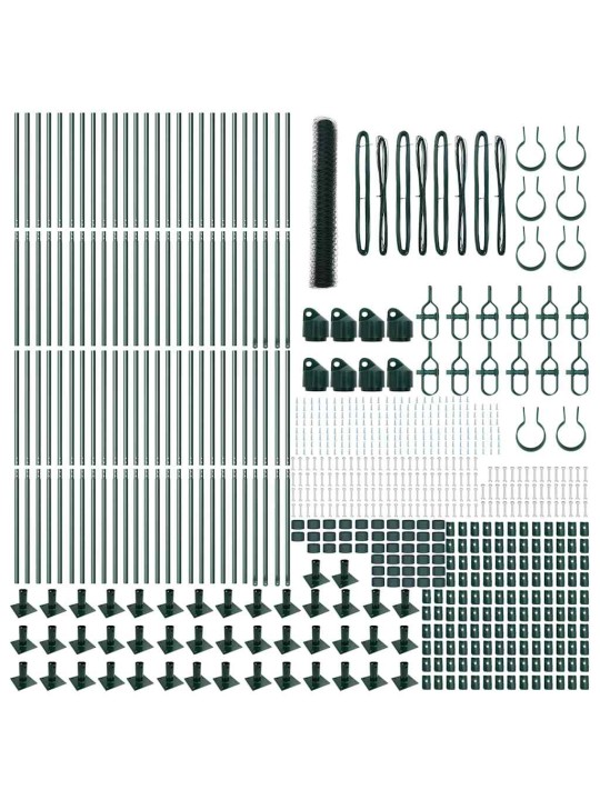 Žogs ar stabiem. zaļa 1.2 x 100 m pvc pārklāts tērauds