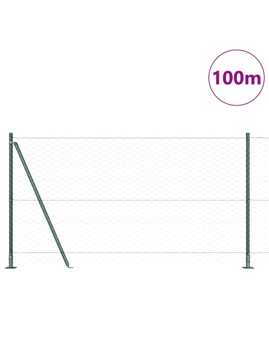 Žogs ar stabiem. zaļa 1.2 x 100 m pvc pārklāts tērauds