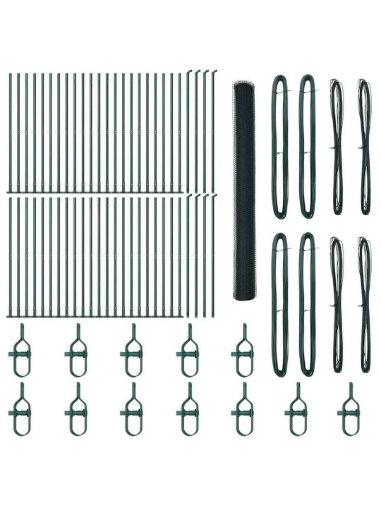 Žogs ar stabiem. zaļa 1.5 x 100 m pvc pārklāts tērauds
