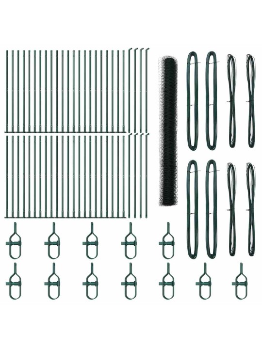 Žogs ar stabiem. zaļa 1.6 x 100 m pvc pārklāts tērauds
