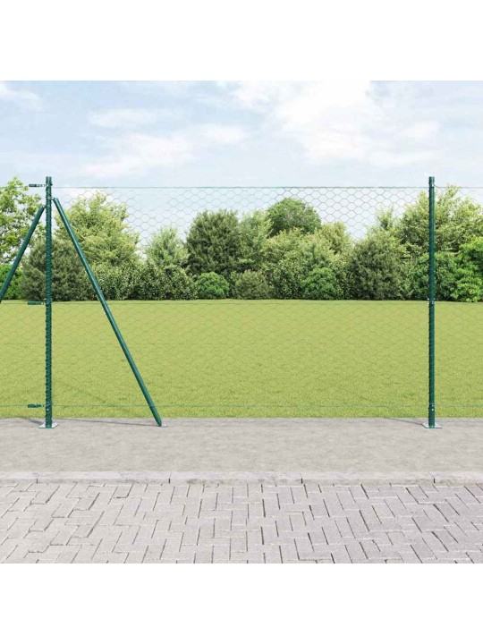Žogs ar stabiem. zaļa 1.6 x 100 m pvc pārklāts tērauds
