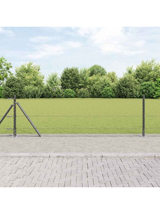 Žogs ar stabiem. pelēka 0.4 x 10 m pvc pārklāts tērauds