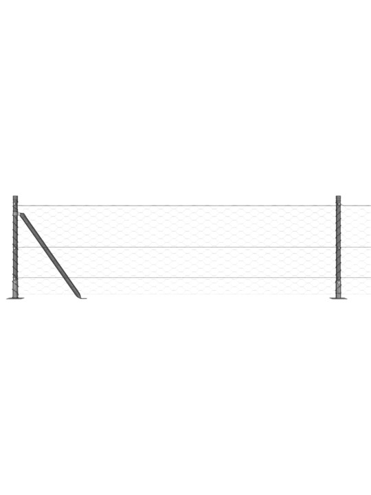 Žogs ar stabiem. pelēka 0.4 x 10 m pvc pārklāts tērauds