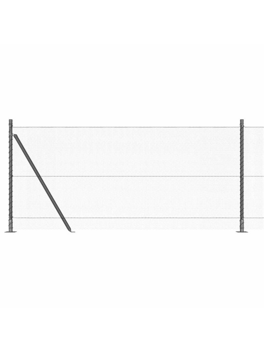 Žogs ar stabiem. pelēka 0.8 x 10 m pvc pārklāts tērauds
