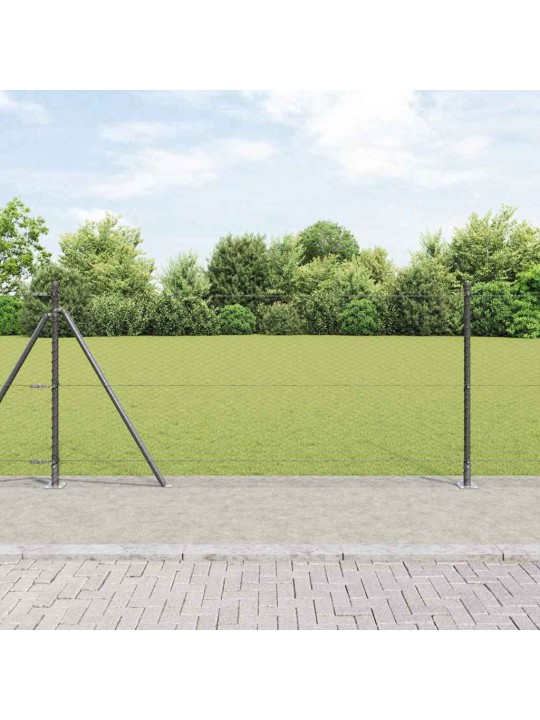 Žogs ar stabiem. pelēka 0.8 x 10 m pvc pārklāts tērauds