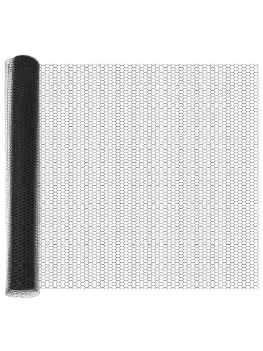 Žogs ar stabiem. pelēka 0.8 x 10 m pvc pārklāts tērauds