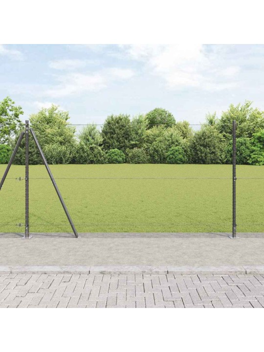 Žogs ar stabiem. pelēka 1.2 x 10 m pvc pārklāts tērauds