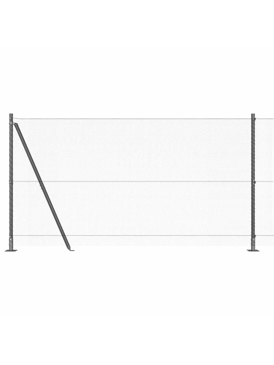 Žogs ar stabiem. pelēka 1.2 x 10 m pvc pārklāts tērauds