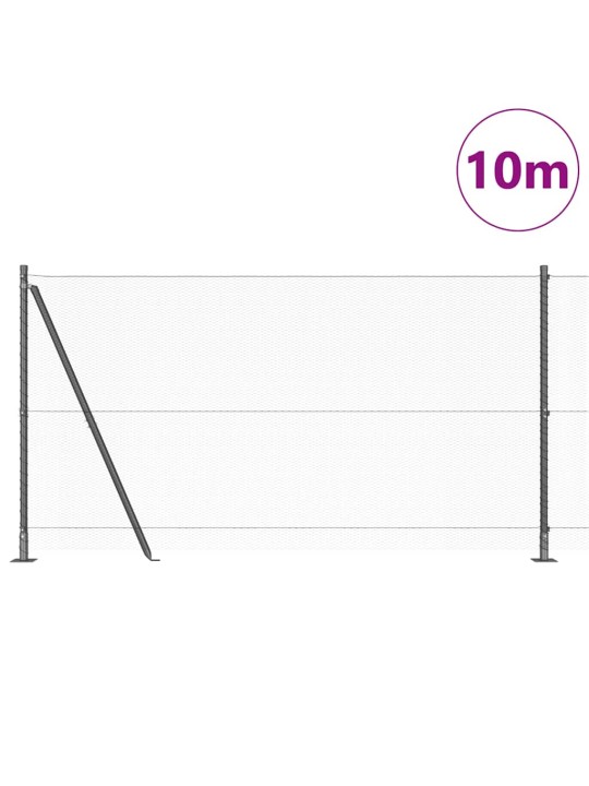 Žogs ar stabiem. pelēka 1.2 x 10 m pvc pārklāts tērauds