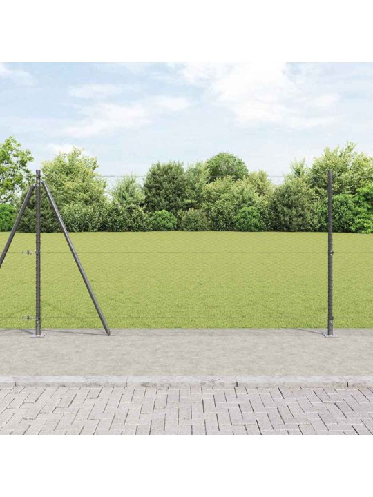 Žogs ar stabiem. pelēka 1.2 x 10 m pvc pārklāts tērauds