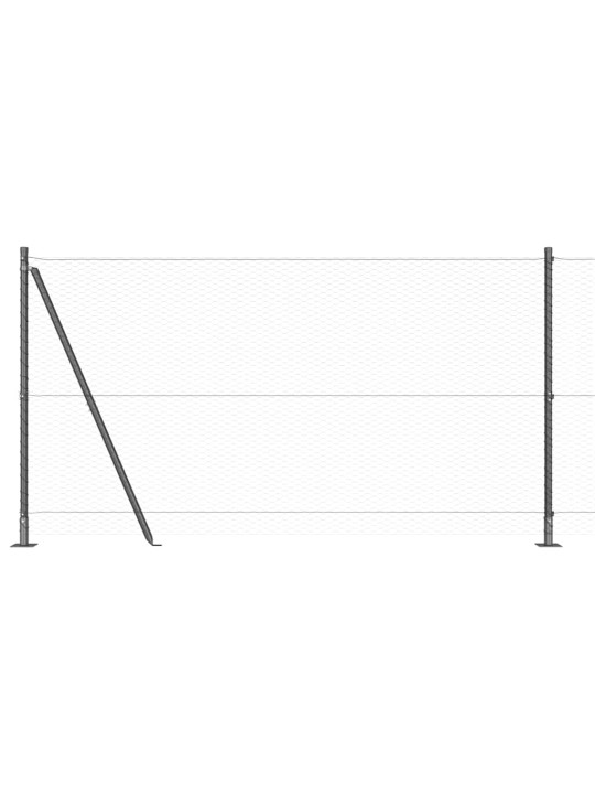 Žogs ar stabiem. pelēka 1.2 x 10 m pvc pārklāts tērauds