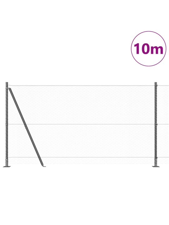 Žogs ar stabiem. pelēka 1.2 x 10 m pvc pārklāts tērauds