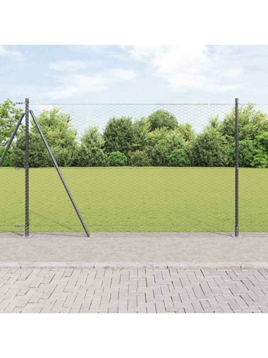 Žogs ar stabiem. pelēka 1.6 x 10 m pvc pārklāts tērauds