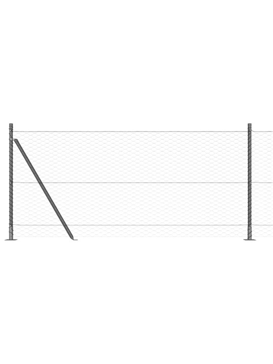 Žogs ar stabiem. pelēka 0.8 x 25 m pvc pārklāts tērauds