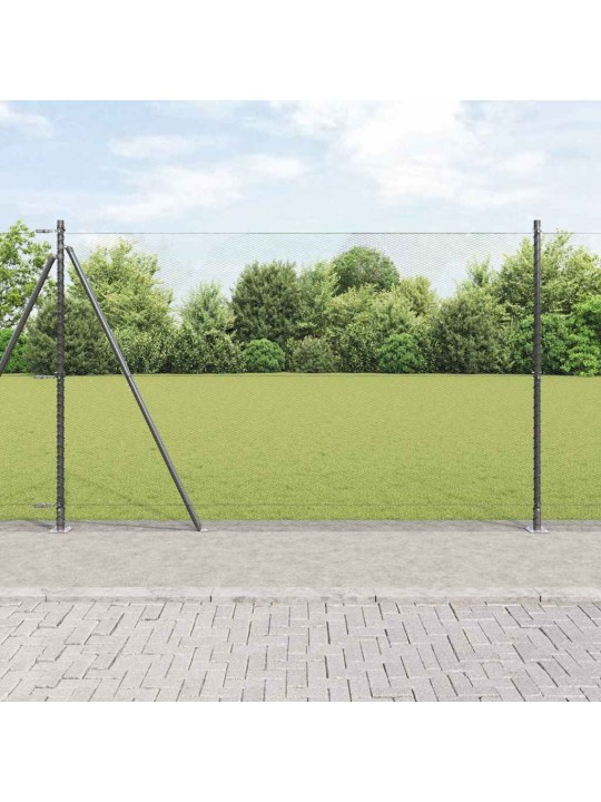 Žogs ar stabiem. pelēka 1.6 x 25 m pvc pārklāts tērauds